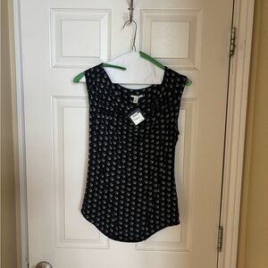 Nordstrom Black and White Sleeveless Blouse